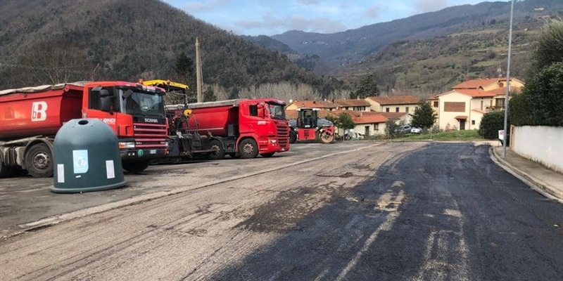 Lavori di asfaltatura a Rufina