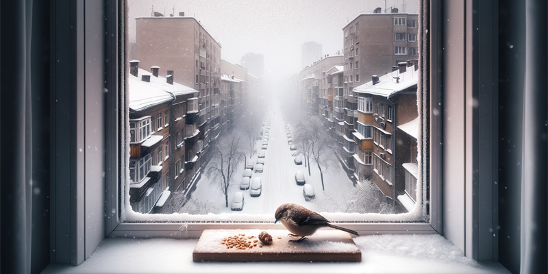 uccellino in inverno