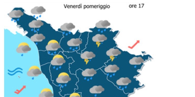 La carta meteo del Lamma