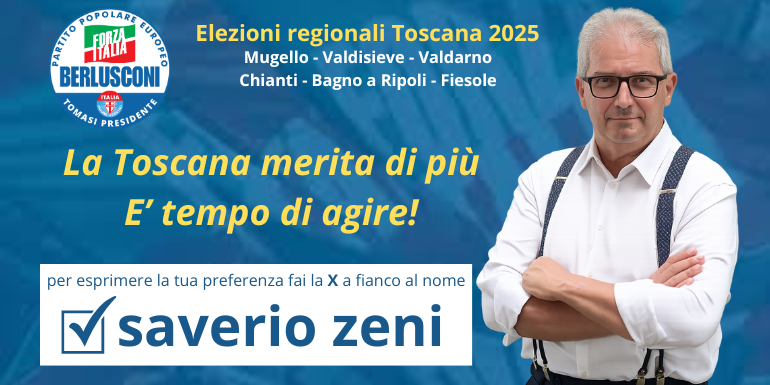 Saverio Zeni (Forza Italia): “Serve una Toscana del fare, libera e concreta. Restituiamo voce ai territori dimenticati”