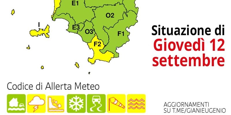 Allerta meteo 12 settembre 2024