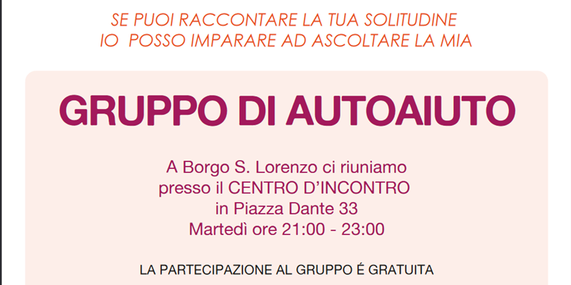  Ripresi gli incontri del gruppo di auto-mutuo aiuto sulla solitudine a Borgo San Lorenzo