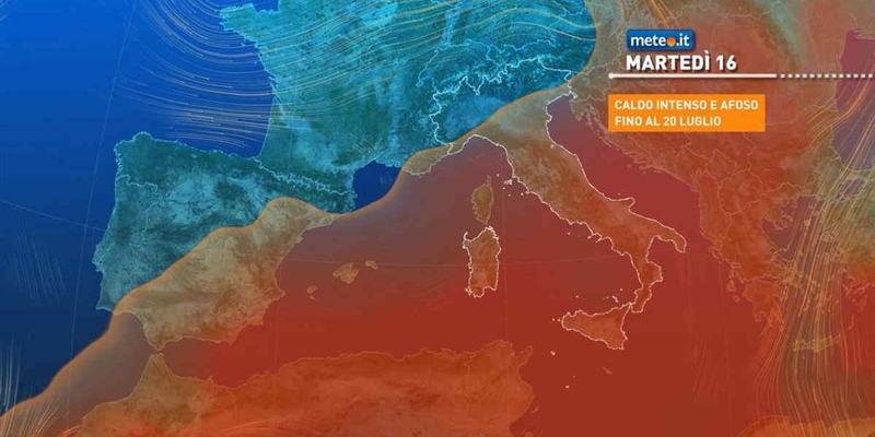 caldo intenso sull'Italia