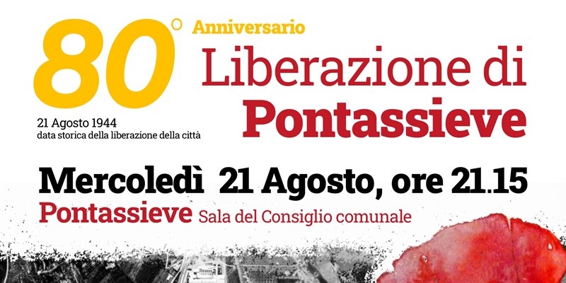 Un taglio della locandina della liberazione di Pontassieve