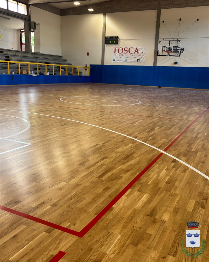 Restiling del palazzetto dello sport