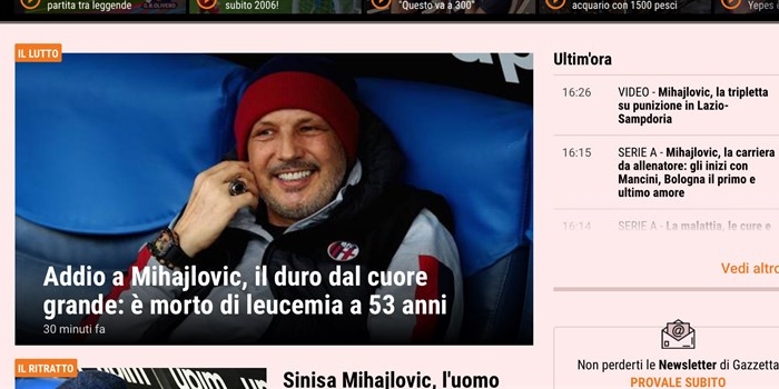 L’annuncio de La Gazzetta dello Sport