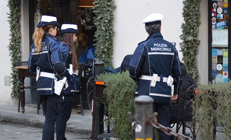 Polizia Municipale durante i controlli