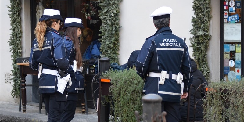 Polizia Municipale durante i controlli