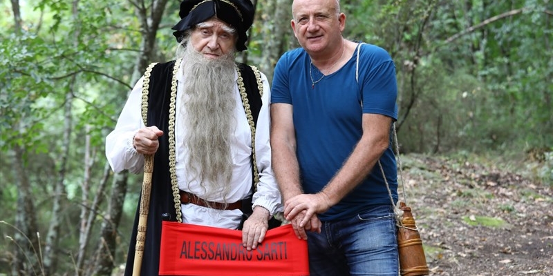Alessandro Sarti e Sergio Forconi sul set di "Quel Genio del mio amico"