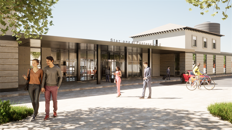 Render lavori progetto stazione di Pontassieve