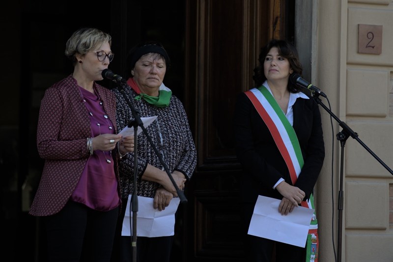 Gli interventi ufficiali (Cristina Becchi, Paola Poggini, Laura Taronna)  nel palazzo Municipale.