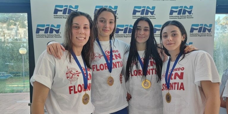 Matilde Biagiotti, Paola Biagioli, Fiammetta Vitali ed Emma Vittoria Giannelli della Rari Nantes Florentia