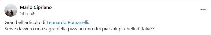 Anche il noto pizzaiolo pluripremiato Mario Cipriano contrario all'evento