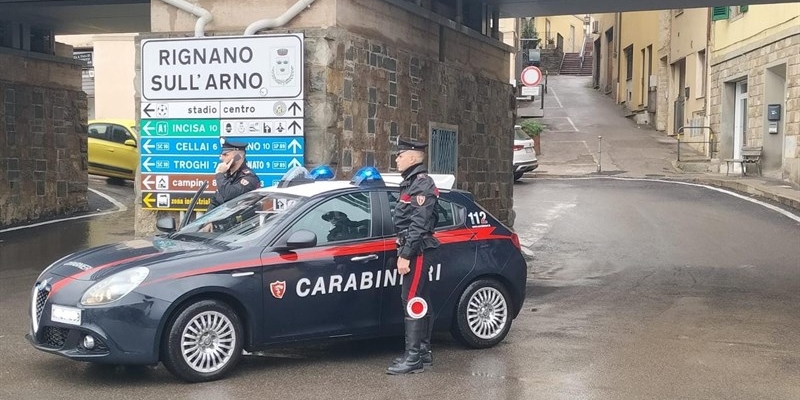 Pattuglia dei Carabinieri a Rignano sull'Arno