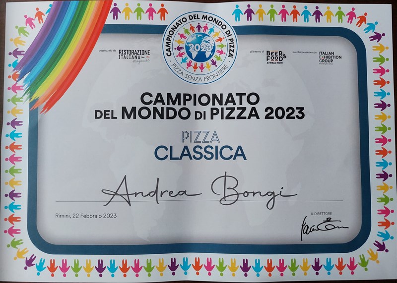 Andrea Bongi della pizzeria I Francescani al campionato del mondo di pizza