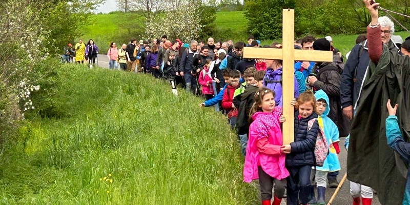 Un particolare del corteo delle Sette Chiese