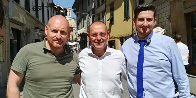 I sindaci del Chianti fiorentino: David Ba<roncelli, Paolo Sottani e Roberto Ciappi.