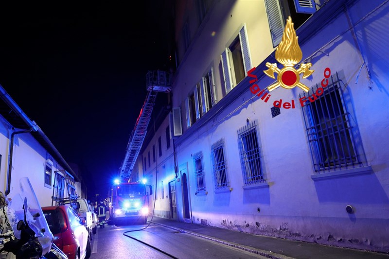 Vigili del Fuoco all'opera in via Baccio Bandinelli