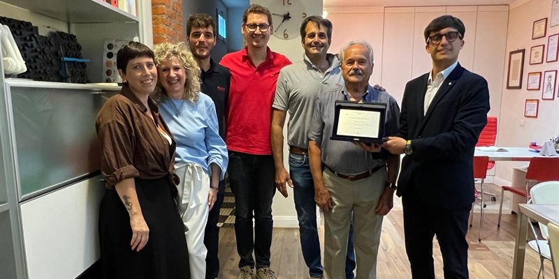 Luana e Moreno Ciampi con Cei e personale CNA e di Ciampi 55 