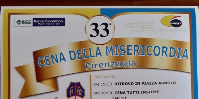 Il 9 agosto a Firenzuola, tutti a tavola per dare una mano alla locale Misericordia