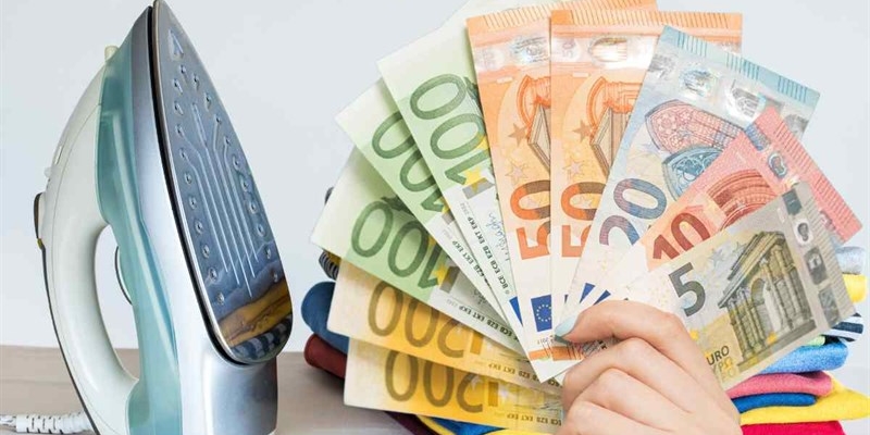ferro da stiro banconote euro in mano