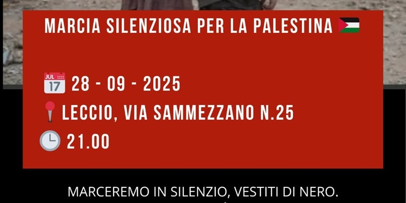 A Leccio una marcia silenziosa per la Palestina. Solidarietà e testimonianze
