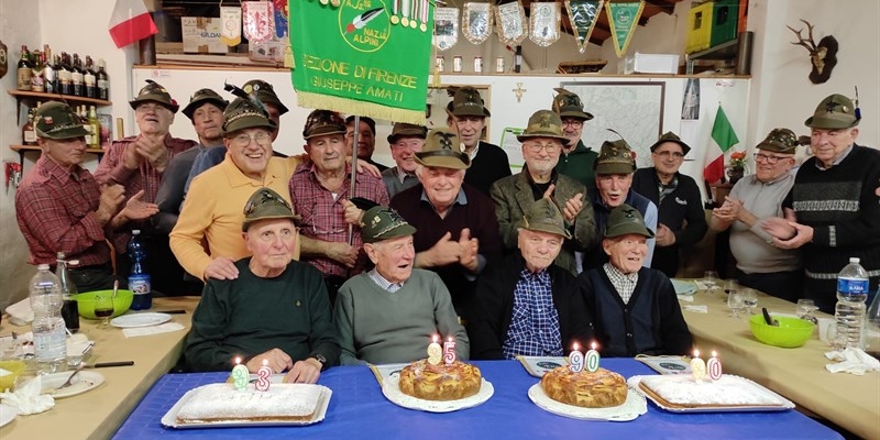 Il convivio con la festa per i quattro novantenni