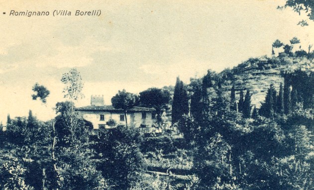 Una immagine d’epoca della Villa Borelli a Romignano 