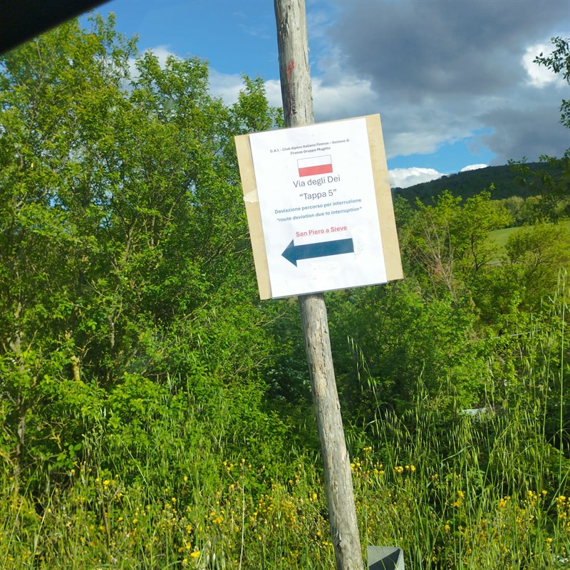 deviazione via degli dei