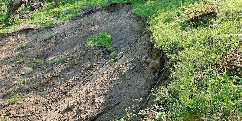 La frana in località Villore