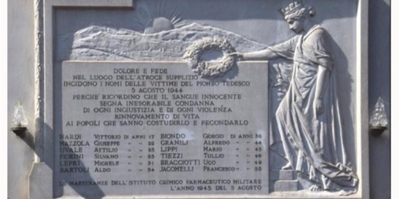 Il monumento a ricordo dell'eccidio