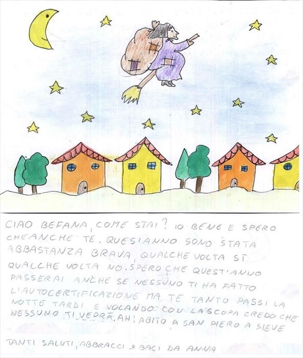 La Befana e le letterine dei bambini