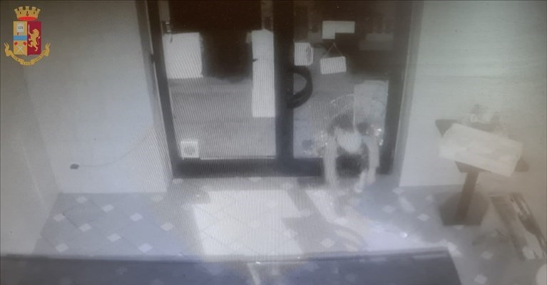 il ladro ripreso dalle telecamere