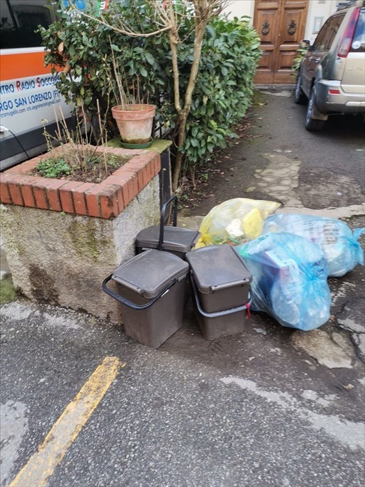 I rifiuti rimasti in strada