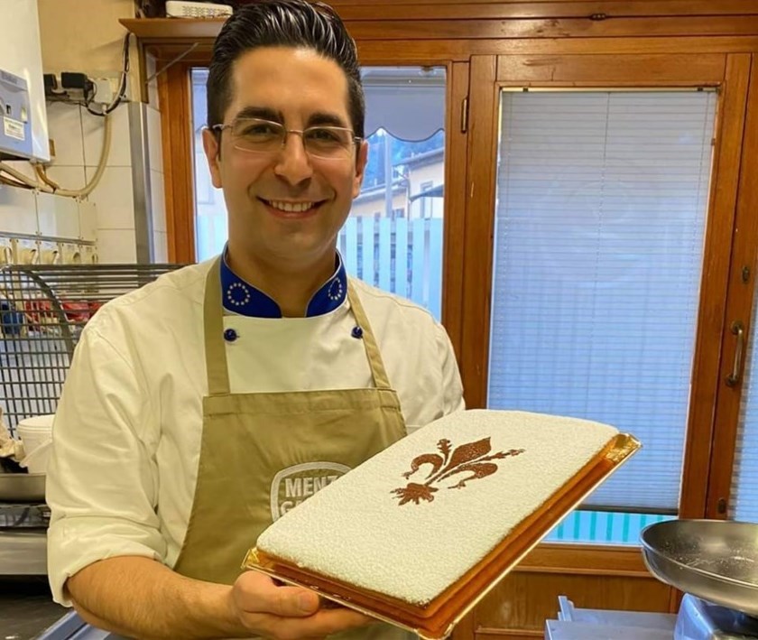 Pasticceria Andrea di Compiobbi con la schiacciata alla fiorentina in gara