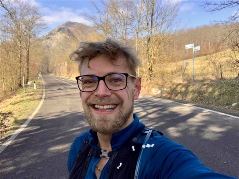 Michele Gramigni, detto anche "Miccia Gump", durante uno dei suoi allenamenti