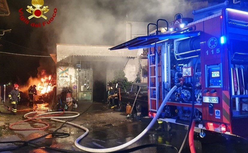 L'incendio a Dicomano