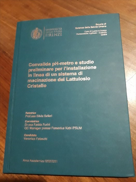 La copertina della tesi