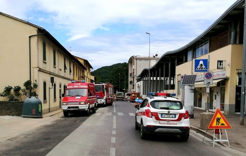 A strada chiusa a Dicomano