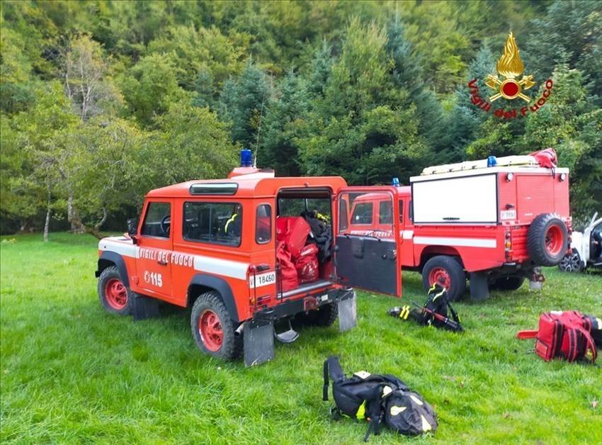 Pompieri in azione. Foto di repertorio