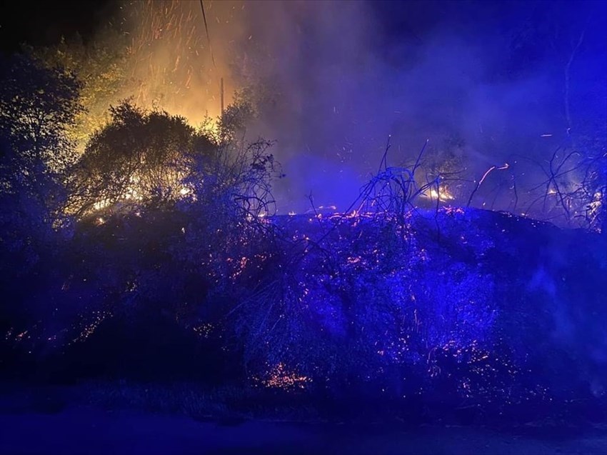 L’incendio nella zona di Rufina