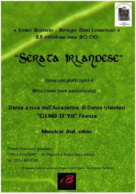 Serata irlandese in favore dell'Organo Stefanini del 1695