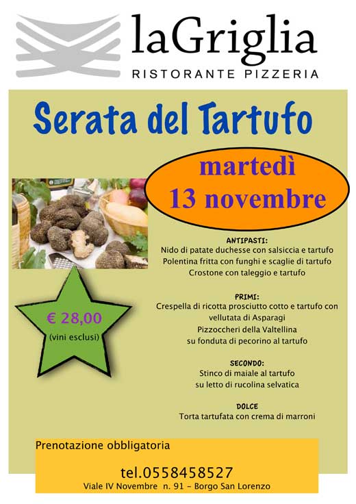 Serata al Tartufo al Ristorante La Griglia