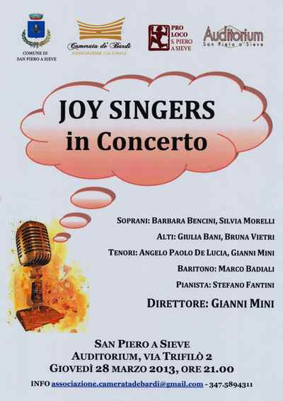 San Piero. Giovedì 28 i Joy Singers in concerto