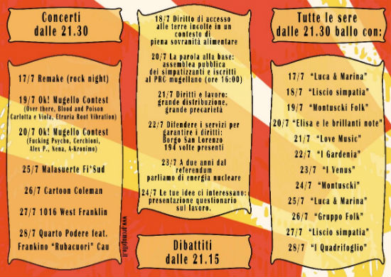 Borgo. Inizia la festa di Rifondazione. Tutte le info e il programma