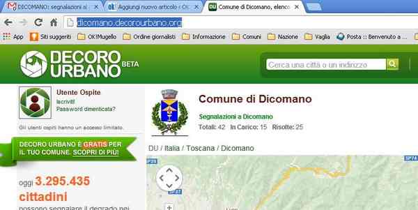 Decoro Urbano 2.0 Segnalazioni online a Dicomano
