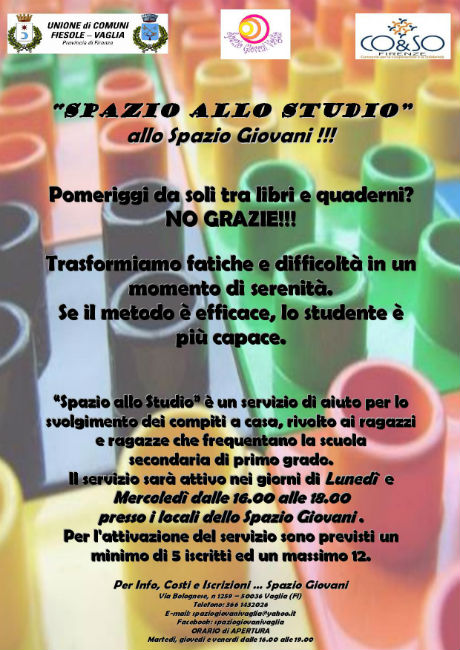 Spazio per lo studio al centro giovani di Vaglia.