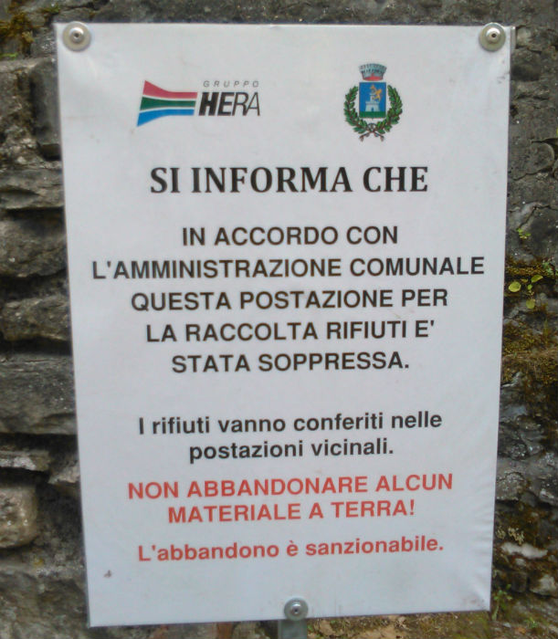 Marradi e i cassonetti. Una nota di Forza Italia
