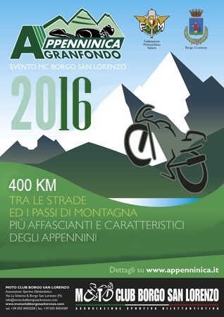 Torna 'Appenninica', la Gran Fondo del Motoclub Borgo San Lorenzo