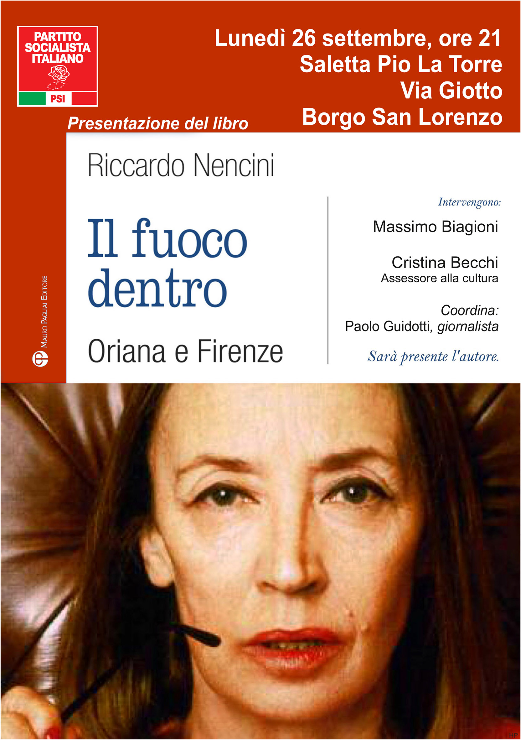 Il fuoco dentro. Il libro di Nencini su Oriana Fallaci